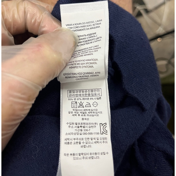 Men's Polo Ralph Lauren V-Neck Sweater Size M Navy Blue - Picture 7 of 9